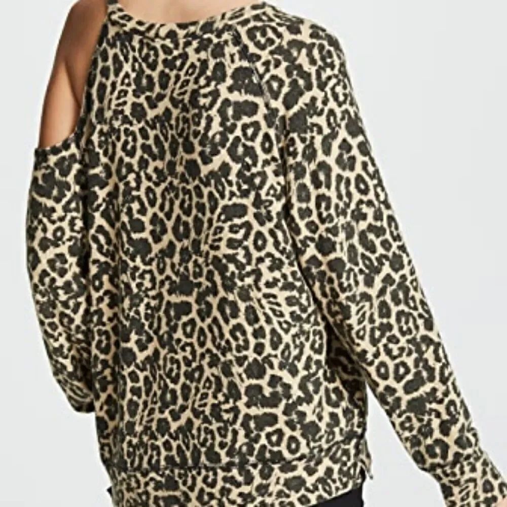 NEW LNA Leopard Cold shoulder Top Shirt size S - Picture 4 of 10